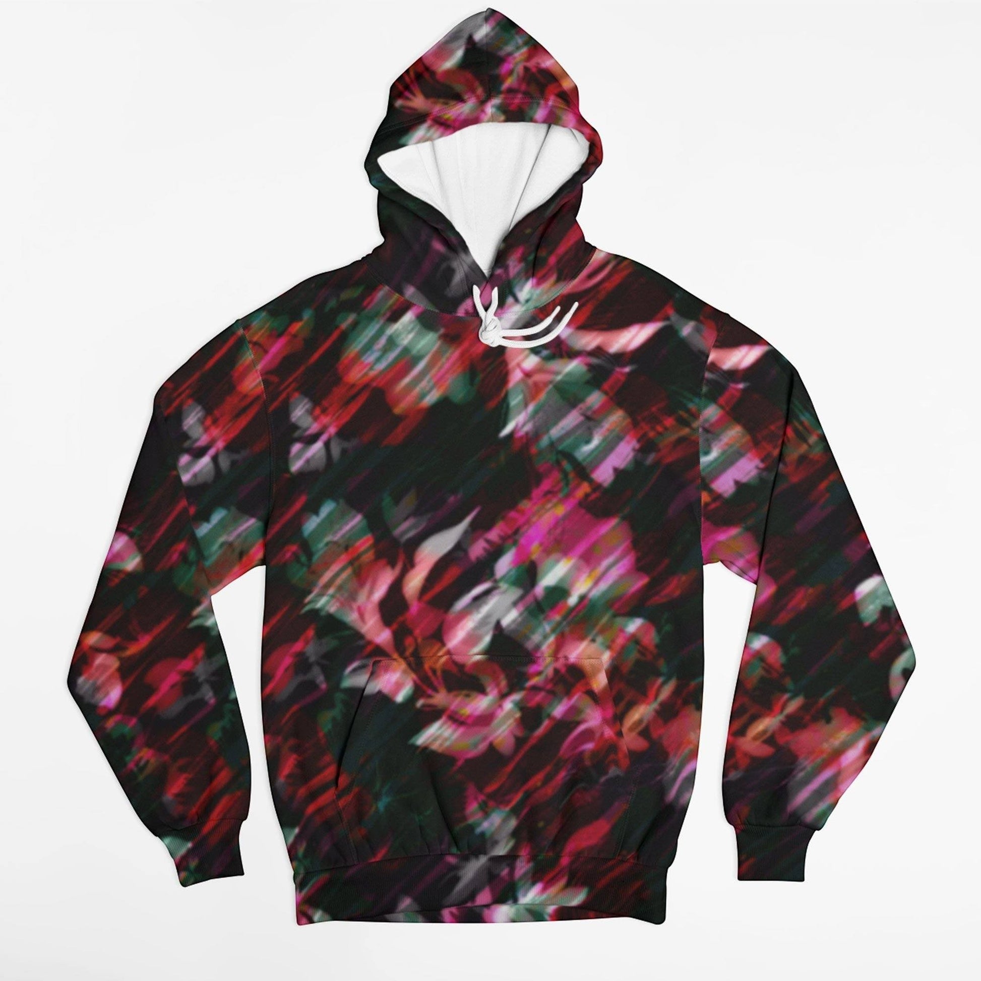 65 MCMLXV Women's Paintbrush Floral Print Fleece Hoodie - 65mcmlxv