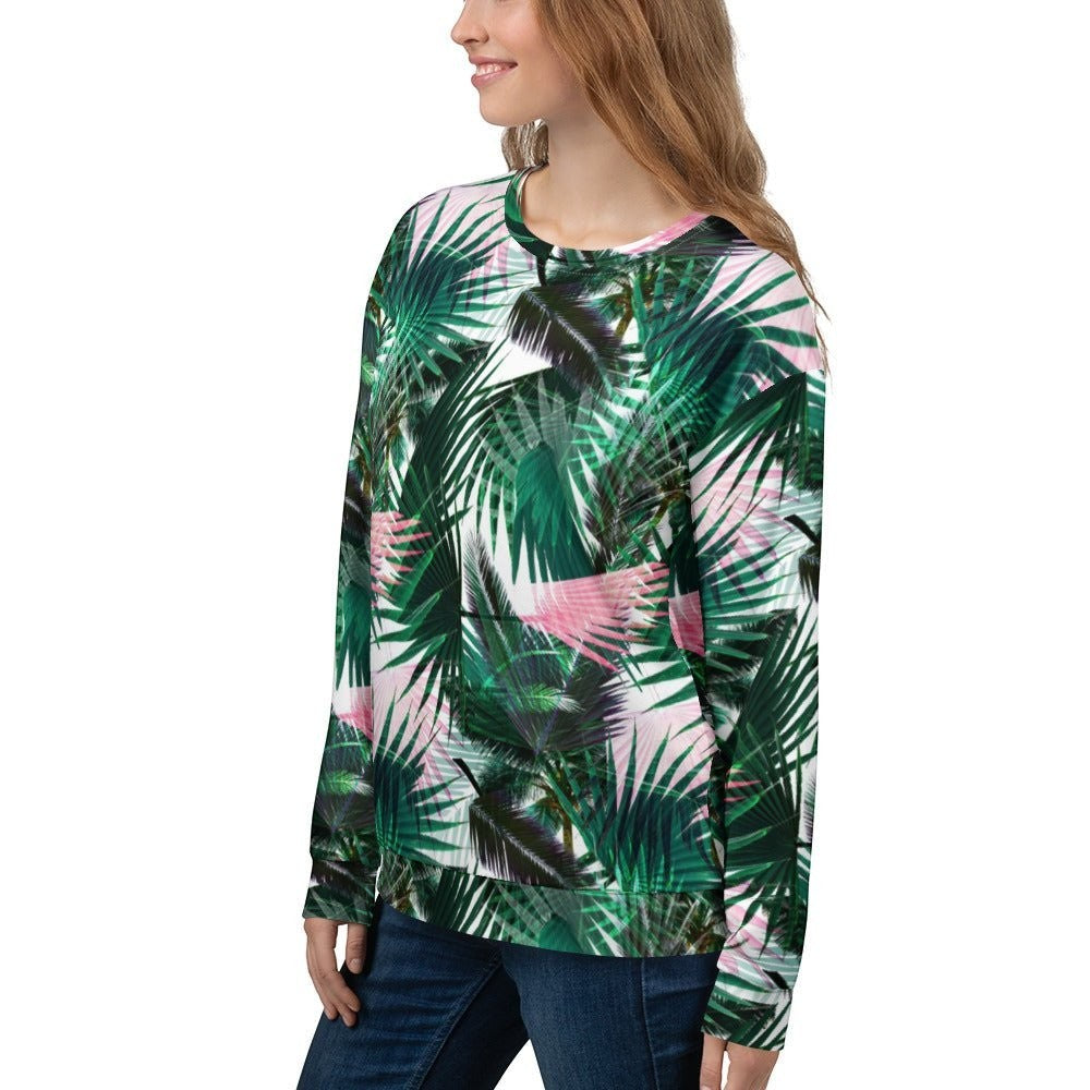 65 MCMLXV Women's Palm Fronds Print Fleece Sweatshirt - 65mcmlxv