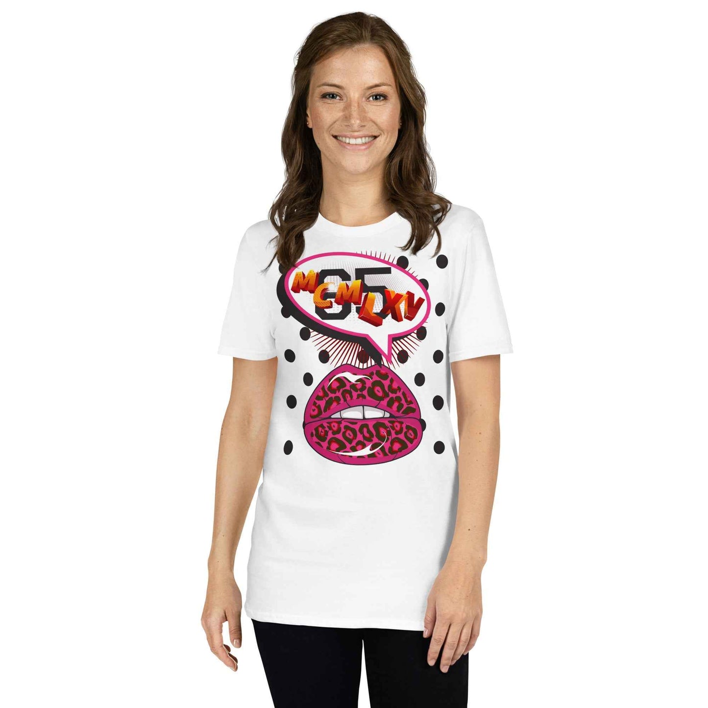 65 MCMLXV Women's Pop Art Lips Graphic T-Shirt