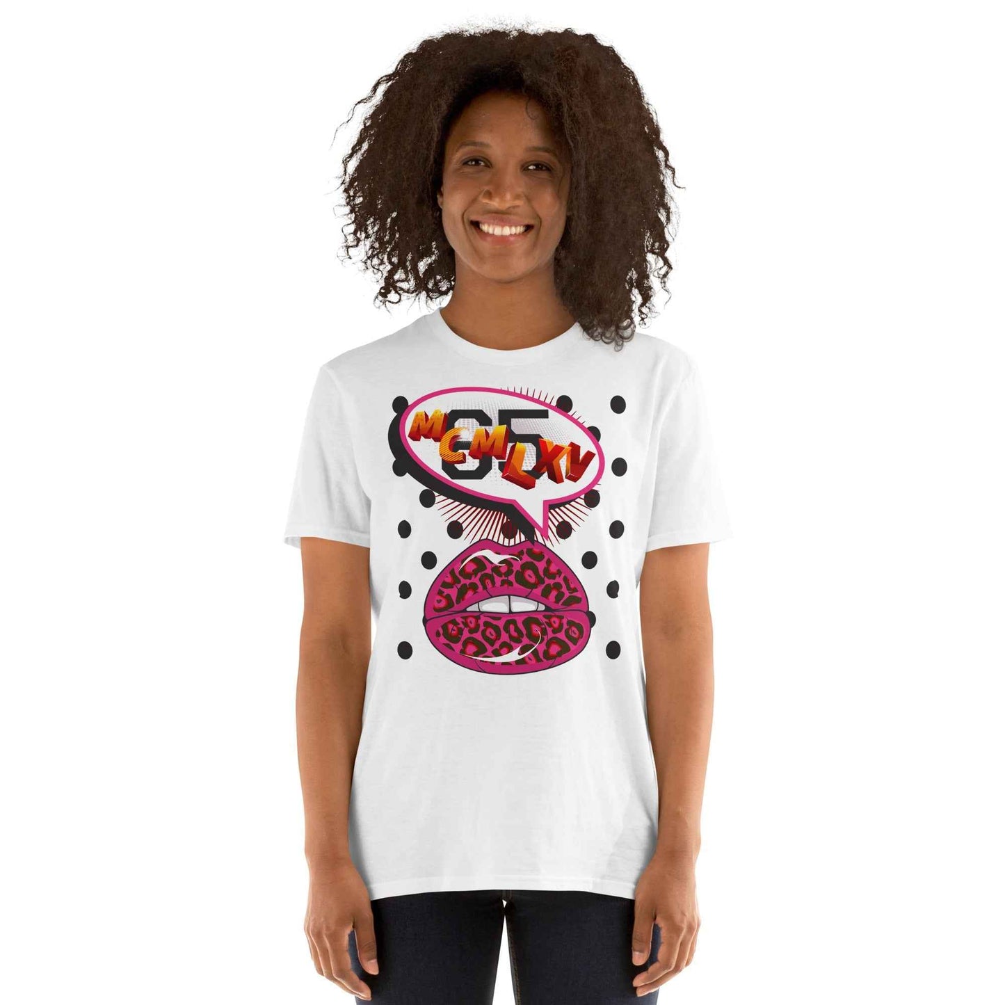 65 MCMLXV Women's Pop Art Lips Graphic T-Shirt