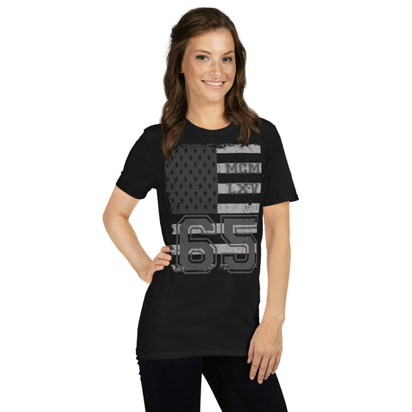 65 MCMLXV Women's Vintage USA Flag Americana Graphic T-Shirt - 65mcmlxv
