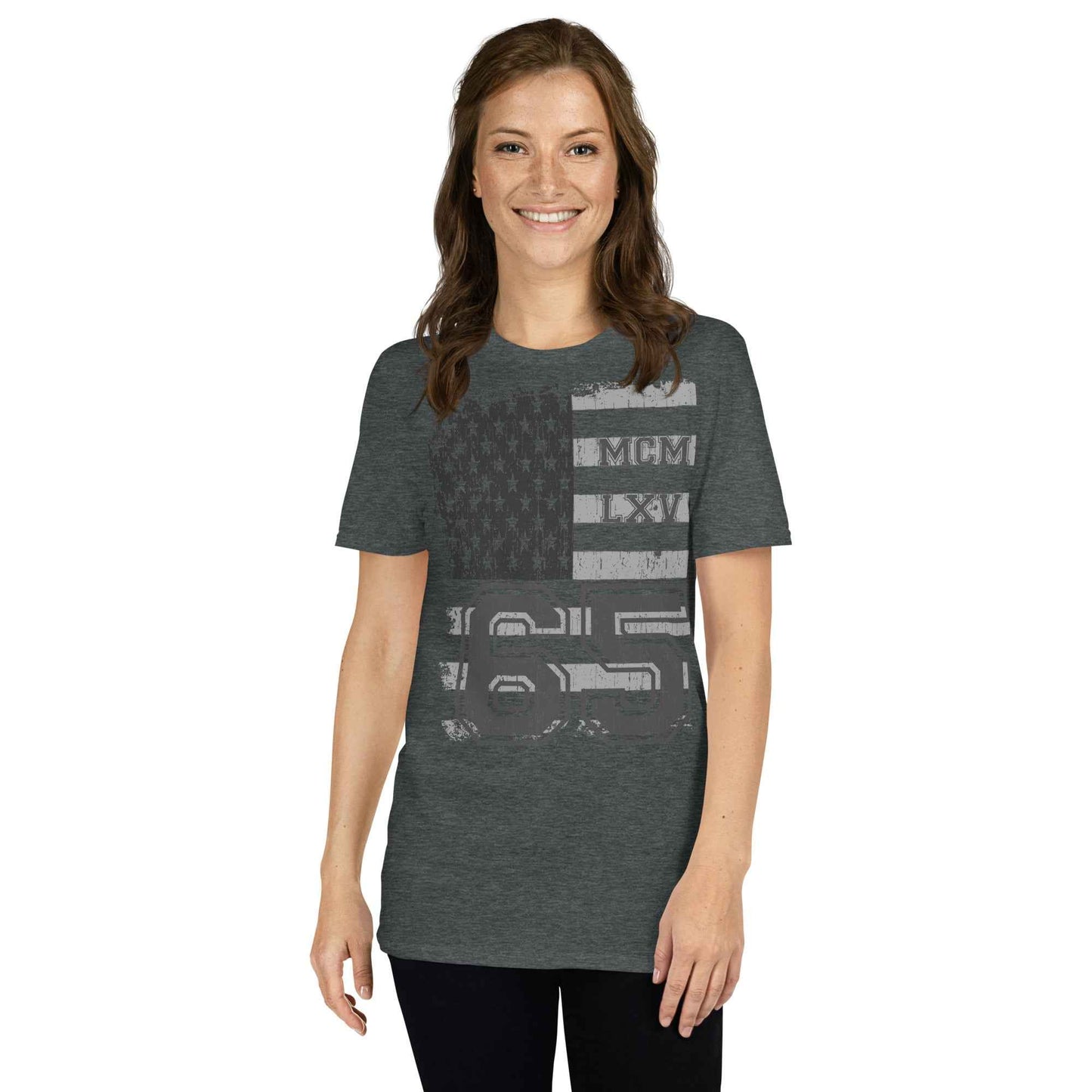 65 MCMLXV Women's Vintage USA Flag Americana Graphic T-Shirt