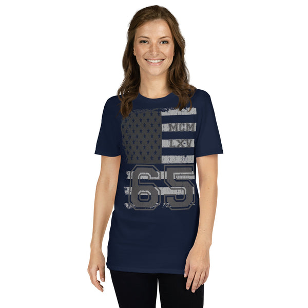 65 MCMLXV Women's Vintage USA Flag Americana Graphic T-Shirt - 65mcmlxv