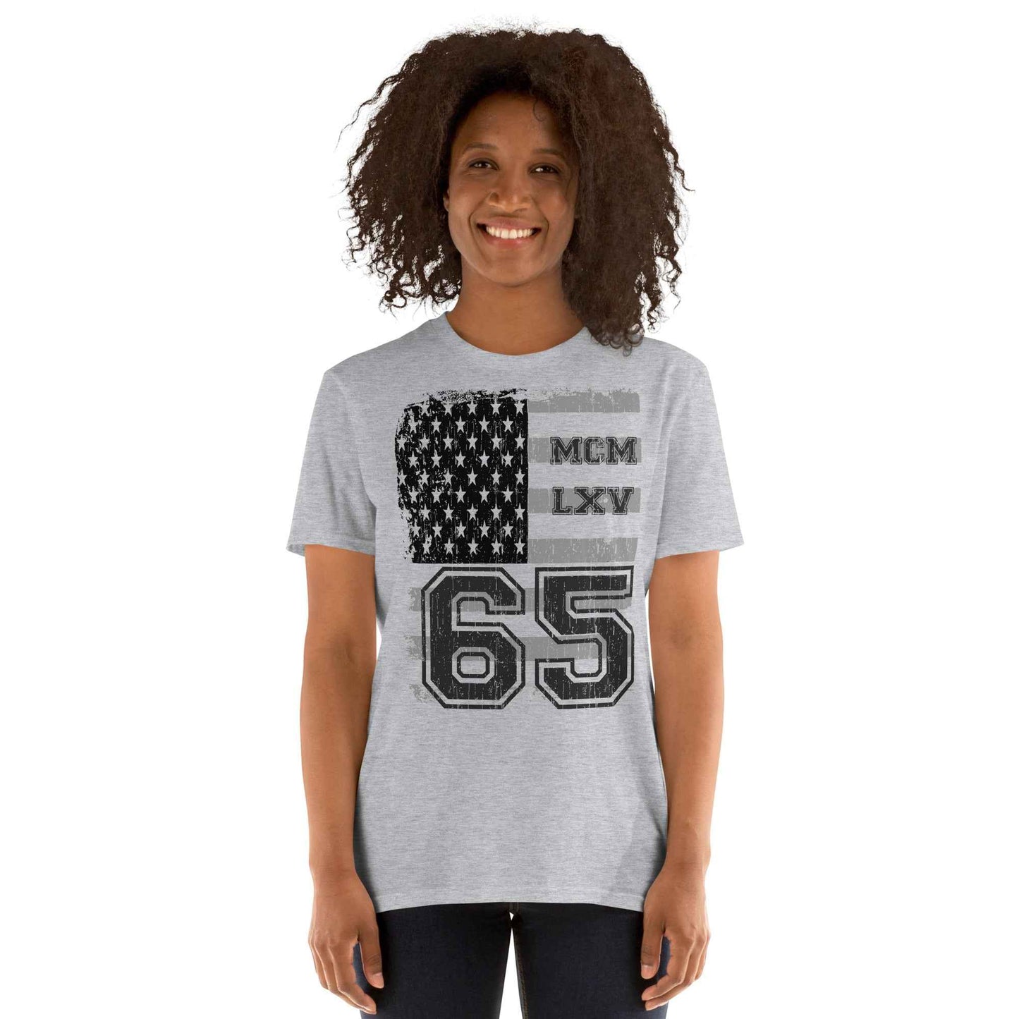 65 MCMLXV Women's Vintage USA Flag Americana Graphic T-Shirt