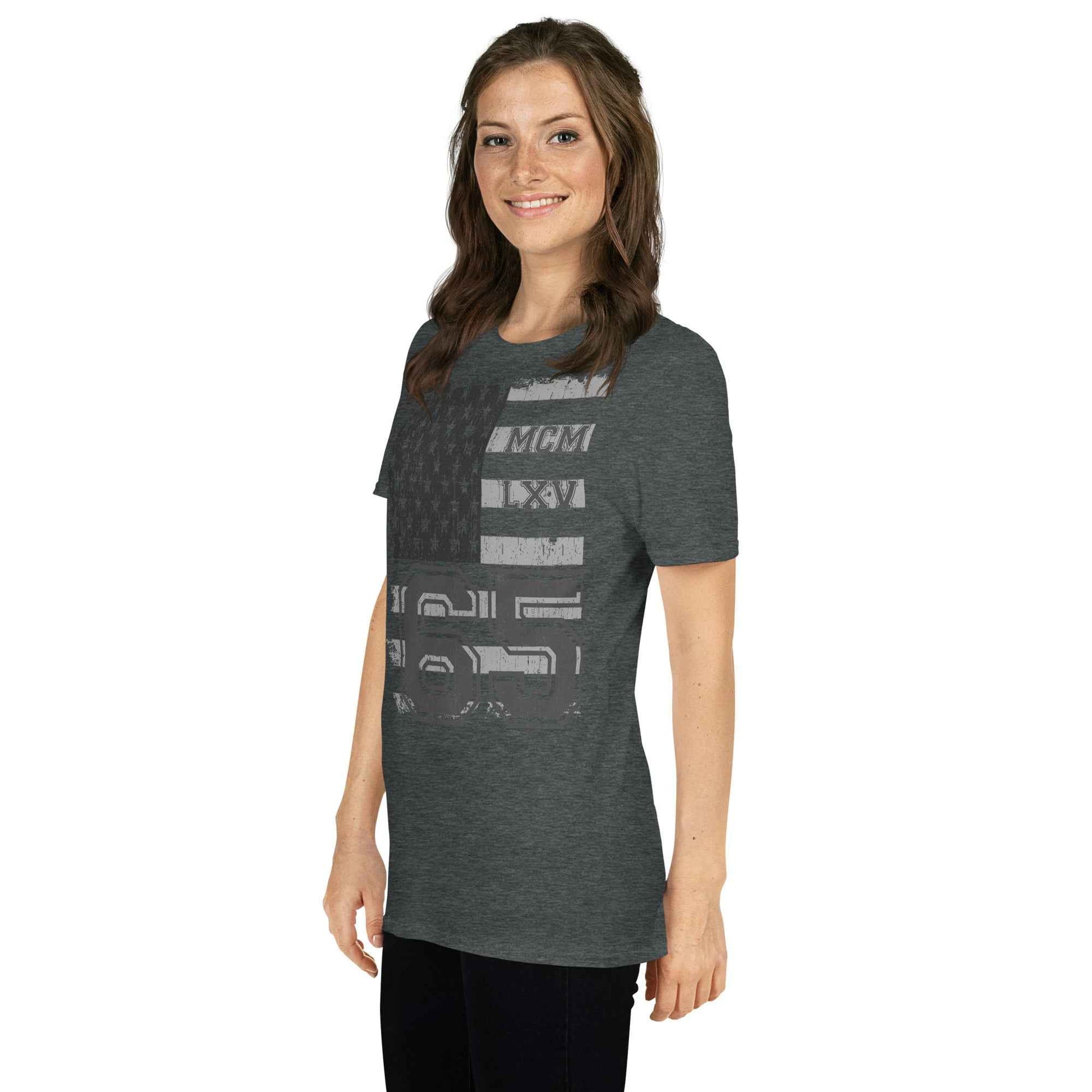 65 MCMLXV Women's Vintage USA Flag Americana Graphic T-Shirt