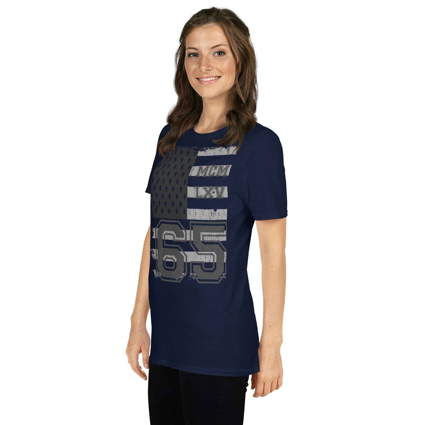65 MCMLXV Women's Vintage USA Flag Americana Graphic T-Shirt