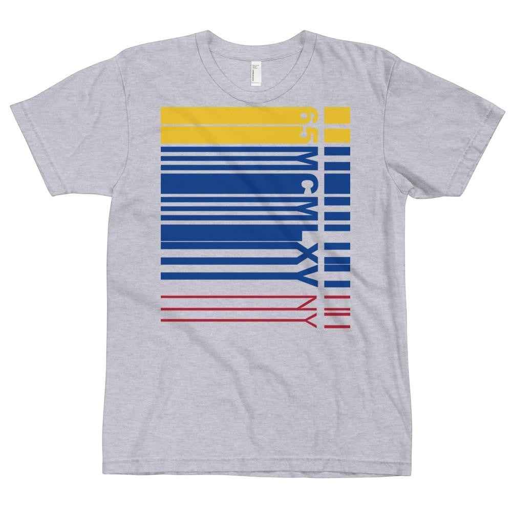 65 MCMLXV Men's NY Multi-Colored Bar Code Stripe Graphic T-Shirt