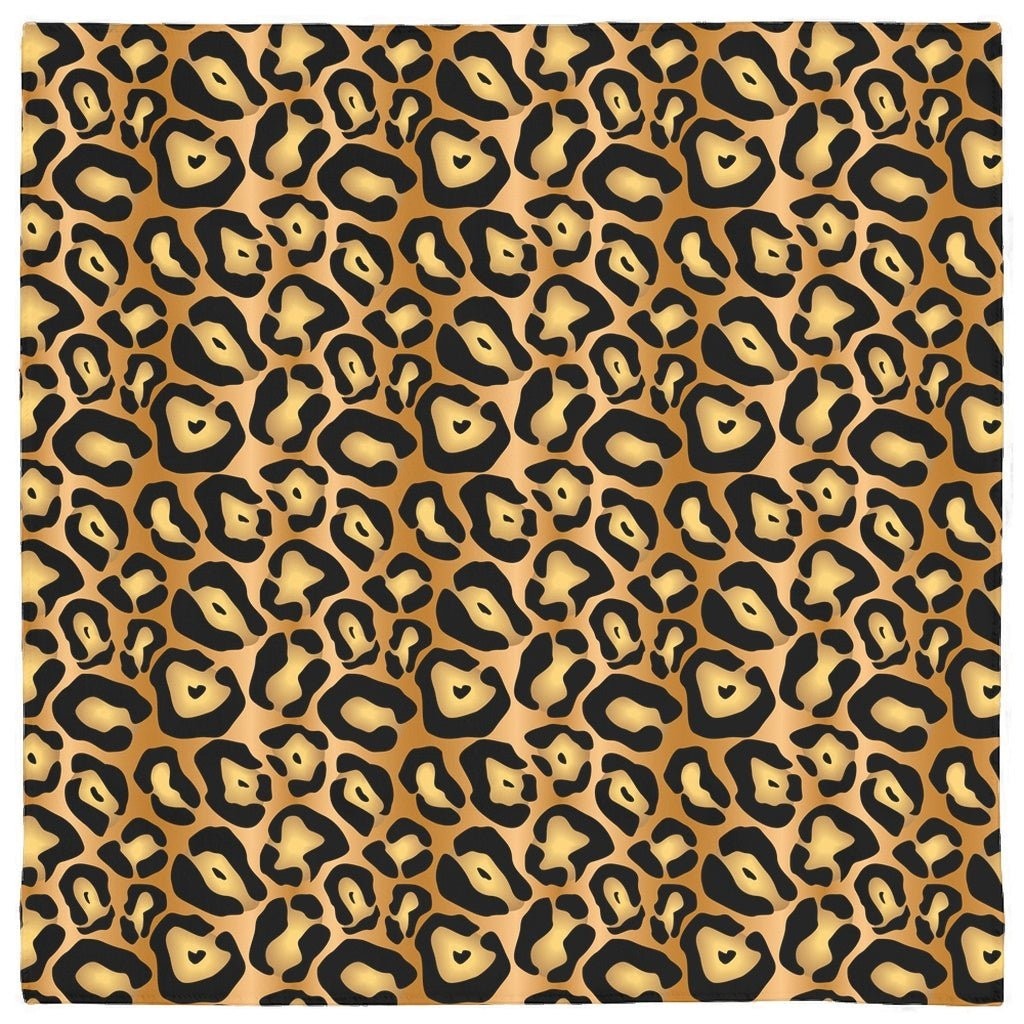 65mcmlxv Jaguar print polyester pet bandana with hemmed edges.