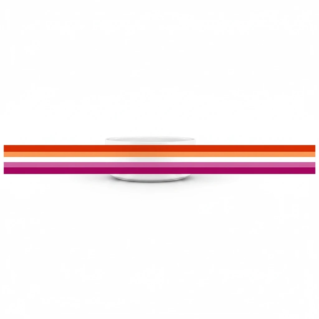 65 MCMLXV Lesbian Pride Sunset Flag print ceramic pet bowl, dishwasher safe, 39 fl.oz capacity.
