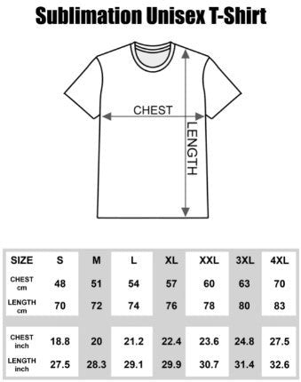 65mcmlxv Unisex red buffalo plaid sublimation t-shirt with size chart. 100% polyester.