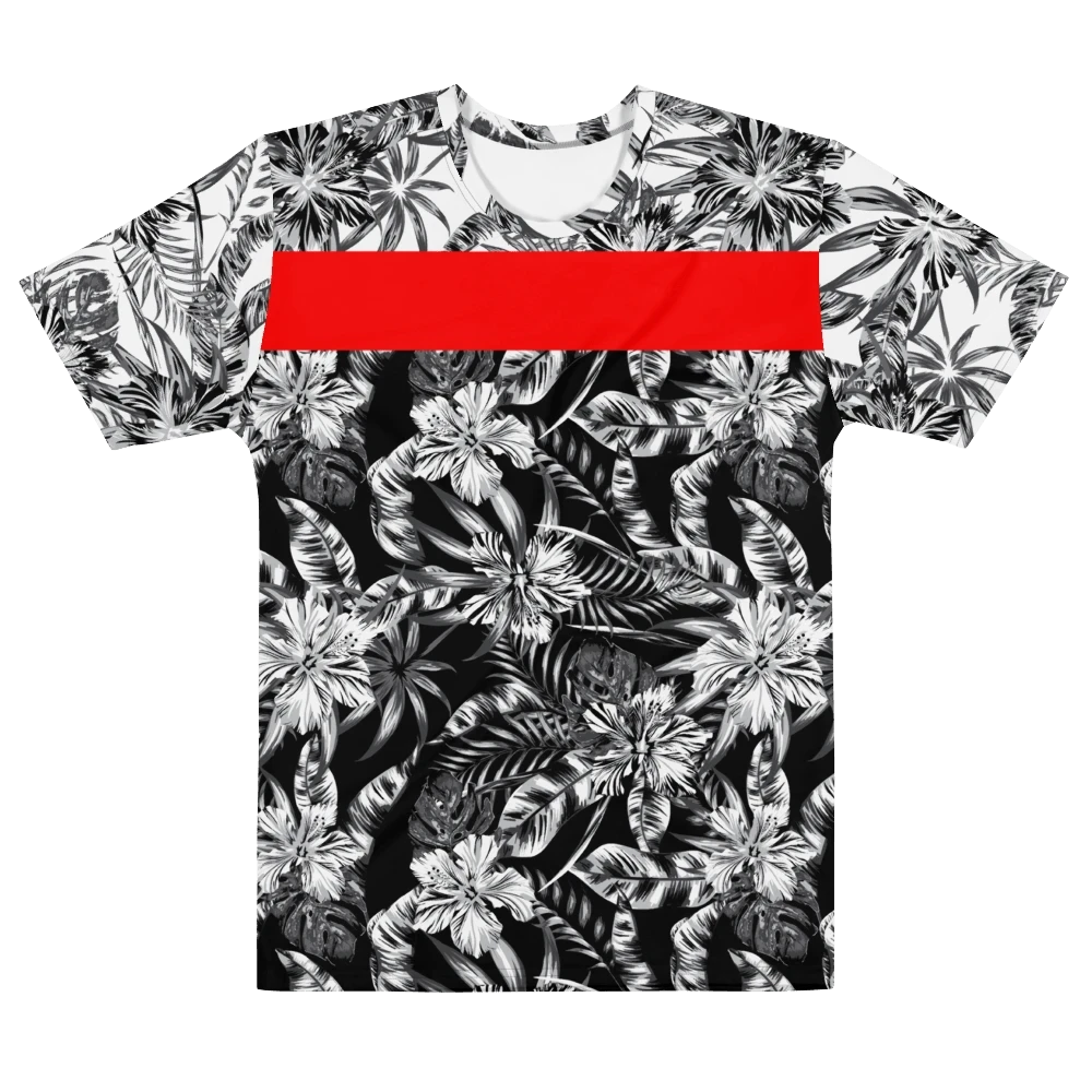 65 MCMLXV Men's Positive/Negative Tropical Floral Print T-Shirt