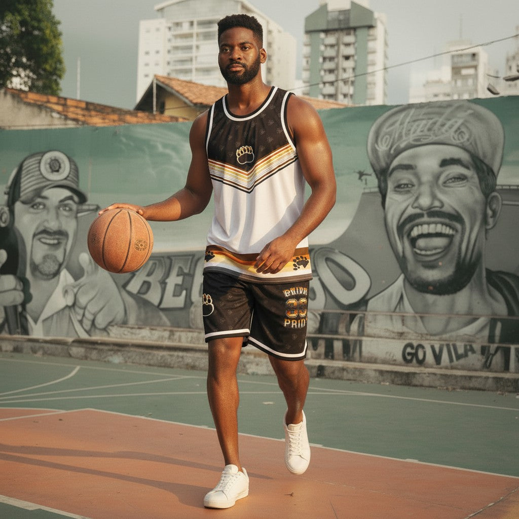 65 MCMLXV Men's LGBT Bear Pride Basketball Jersey Top and Short Set