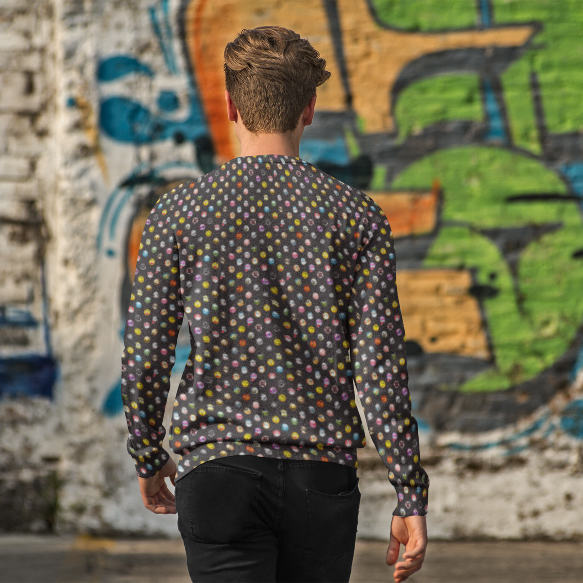 65 MCMLXV Unisex Cosplay Emoji Print Fleece Sweatshirt