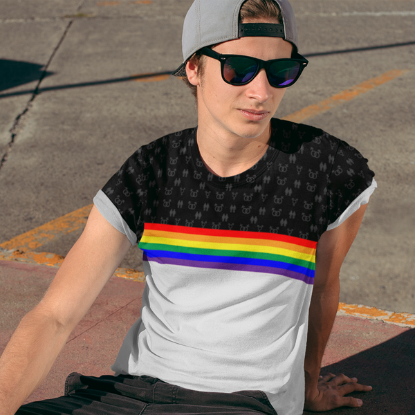 65 MCMLXV Unisex LGBT Pride Rainbow Stripe Print T-Shirt