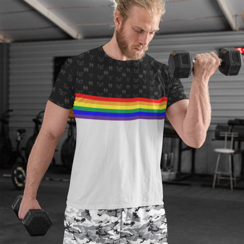65 MCMLXV Unisex LGBT Pride Rainbow Stripe Print T-Shirt
