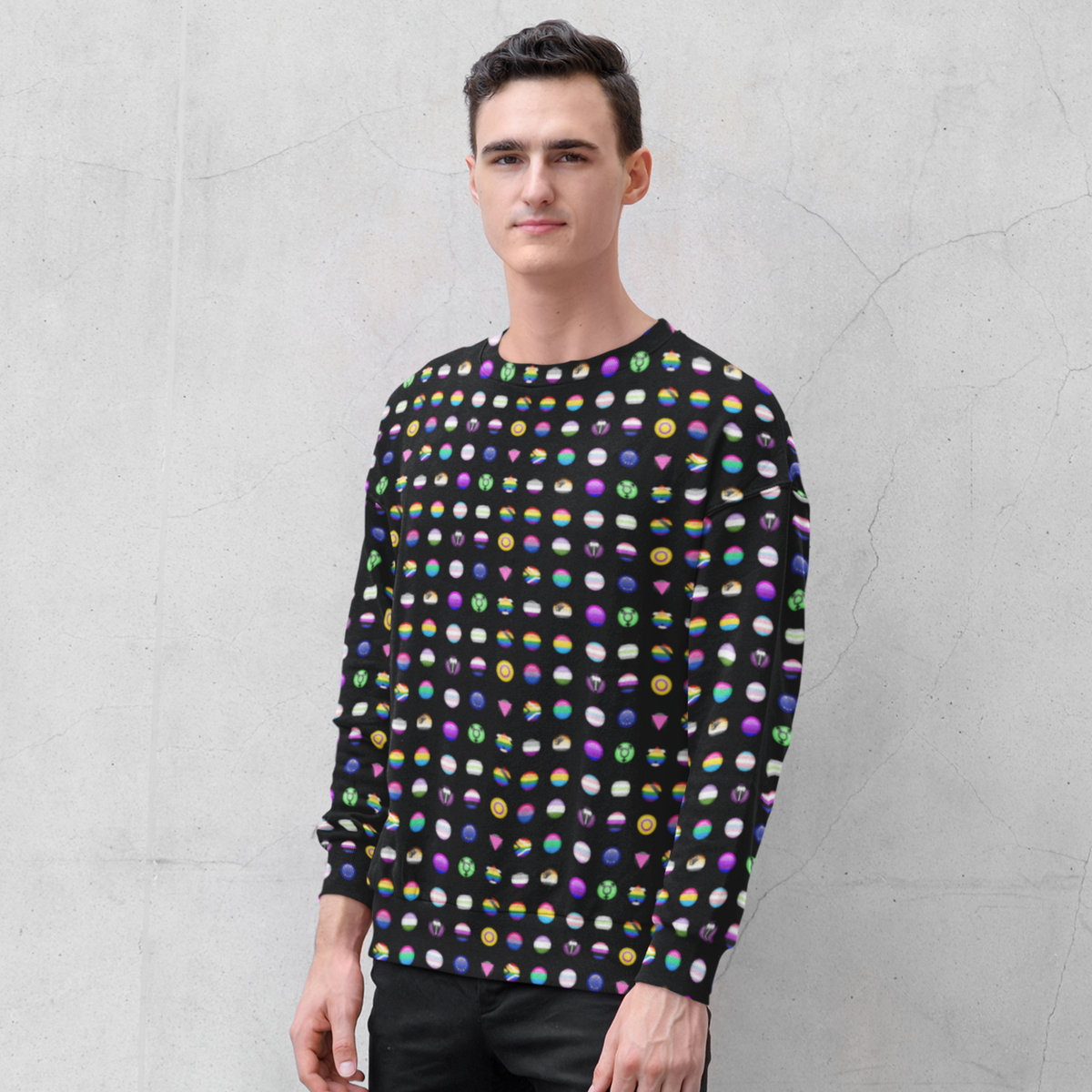 65 MCMLXV Unisex LGBT Pride Icons Symbols Print Fleece Sweatshirt Jumper