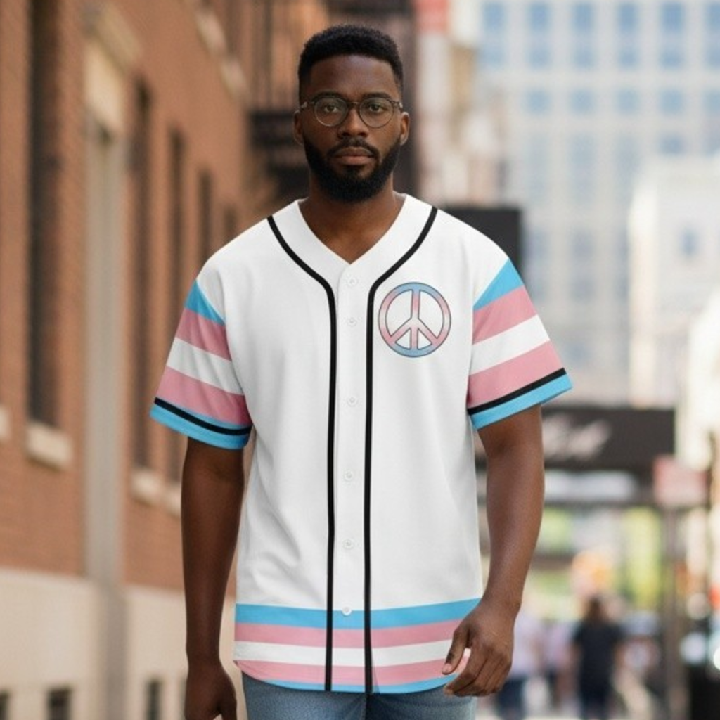 65 MCMLXV Unisex LGBT Transgender Pride Flag Print Baseball Jersey