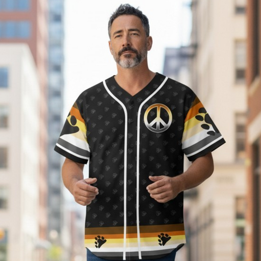 65 MCMLXV Men's LGBT Bear Pride Flag Print Baseball Jersey