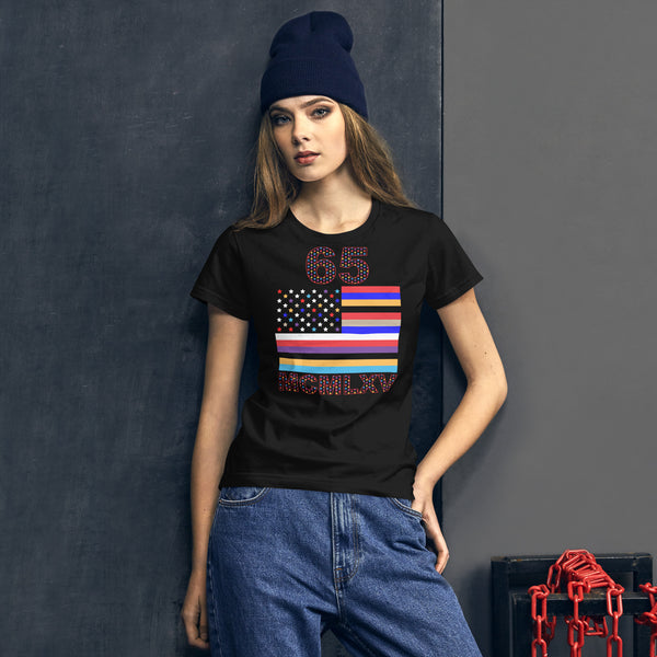 65 MCMLXV Women's Multi-Color USA Flag Graphic T-Shirt