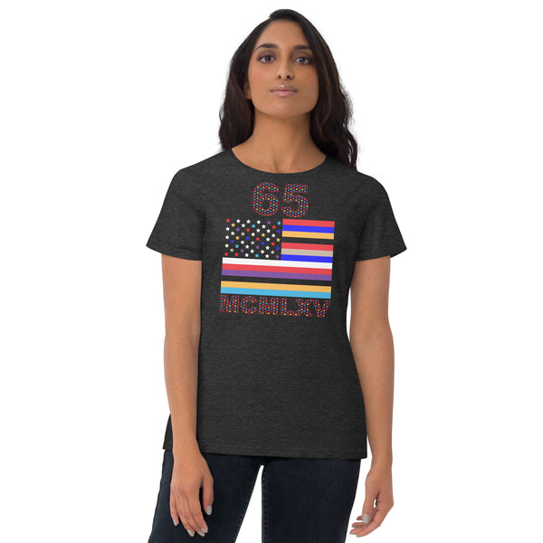 65 MCMLXV Women's Multi-Color USA Flag Graphic T-Shirt