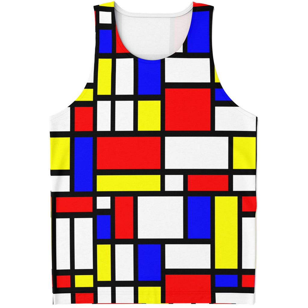65 MCMLXV Unisex Mondrian Color Block Print Tank Top