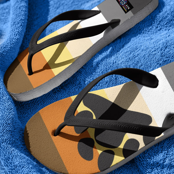 65 MCMLXB Men's LGBT Bear Pride Flag Print Flip - Flops Sandals - 65mcmlxv