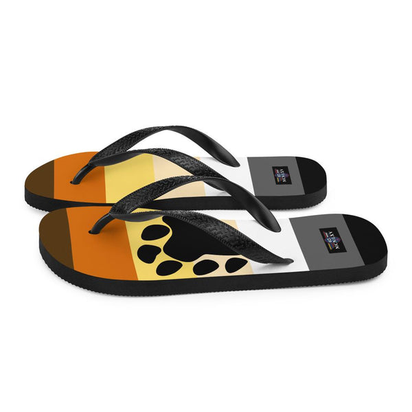 65 MCMLXB Men's LGBT Bear Pride Flag Print Flip - Flops Sandals - 65mcmlxv