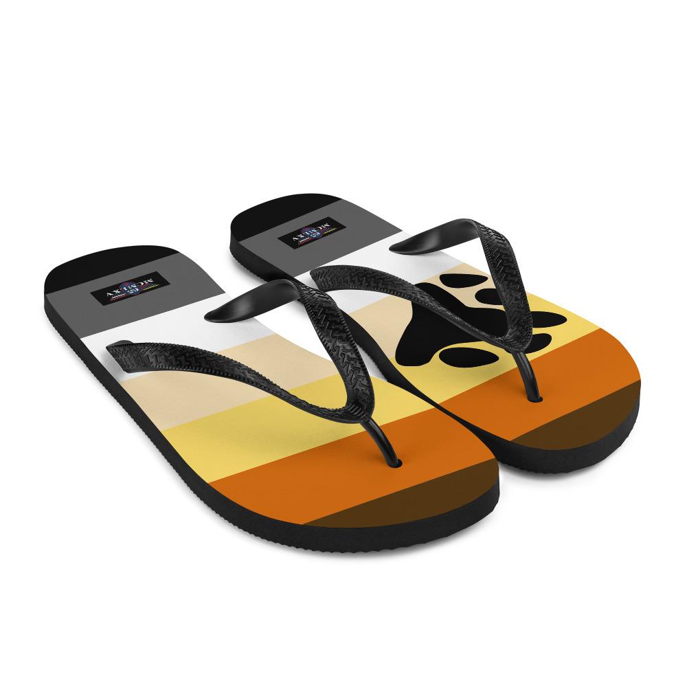 FTM リアル立ちション LGBTQ サンダルさま用 65 MCMLXB Men's LGBT Bear Pride Flag Print Flip-Flops Sandals