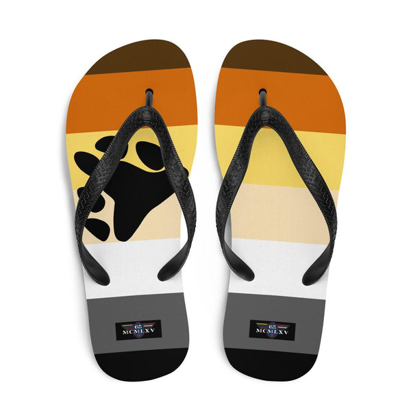 65 MCMLXB Men's LGBT Bear Pride Flag Print Flip - Flops Sandals - 65mcmlxv