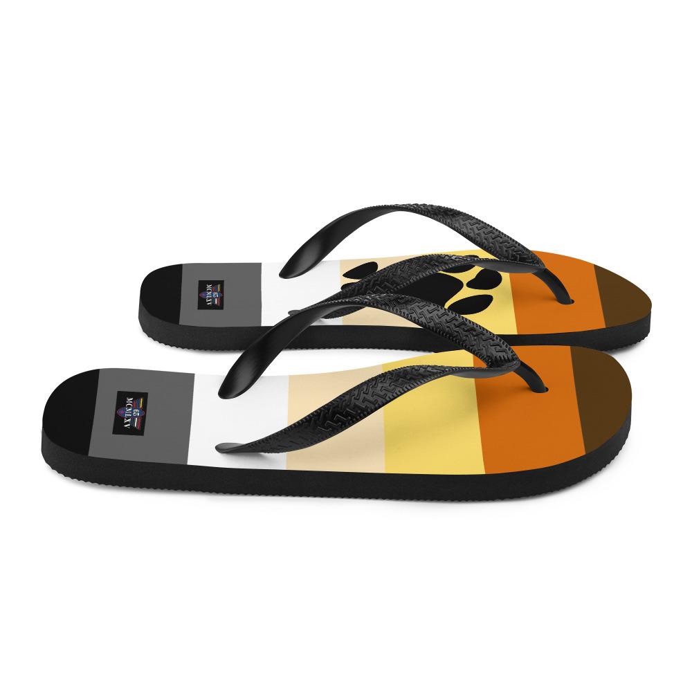 65 MCMLXB Men's LGBT Bear Pride Flag Print Flip - Flops Sandals - 65mcmlxv