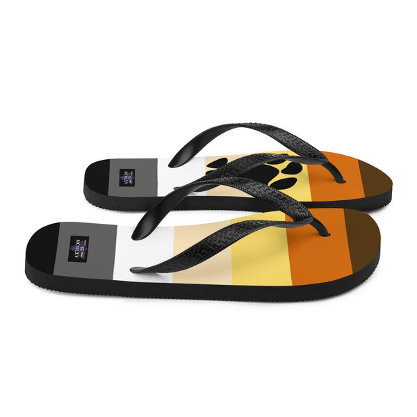 65 MCMLXB Men's LGBT Bear Pride Flag Print Flip - Flops Sandals - 65mcmlxv
