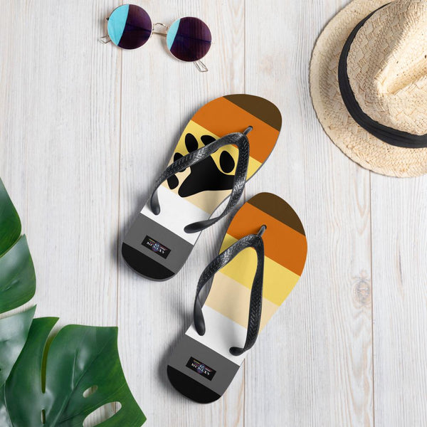 65 MCMLXB Men's LGBT Bear Pride Flag Print Flip - Flops Sandals - 65mcmlxv