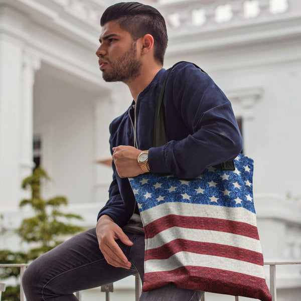 65 MCMLXV Americana USA Flag Print Tote Bag - 65mcmlxv