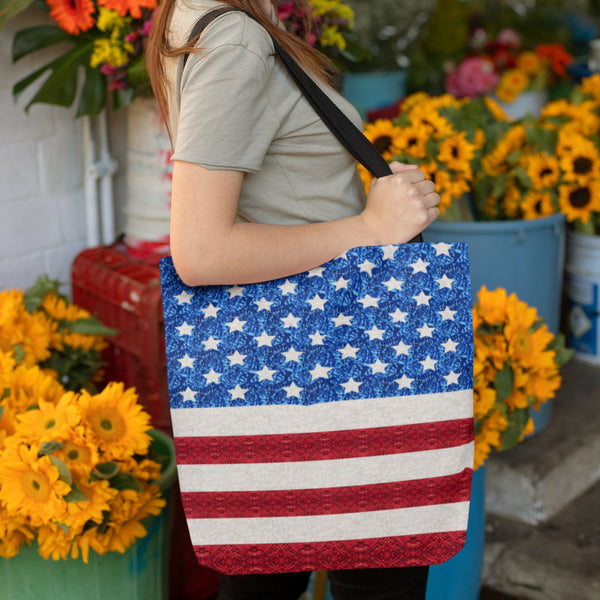 65 MCMLXV Americana USA Flag Print Tote Bag - 65mcmlxv