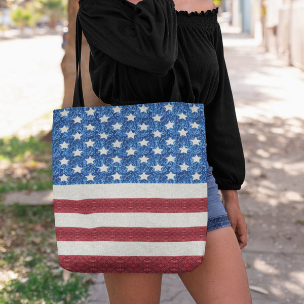 65 MCMLXV Americana USA Flag Print Tote Bag - 65mcmlxv