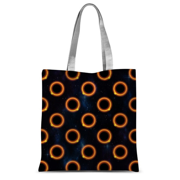 65 MCMLXV Black Solar Eclipse Polka Dot Pattern Tote Bag - 65mcmlxv