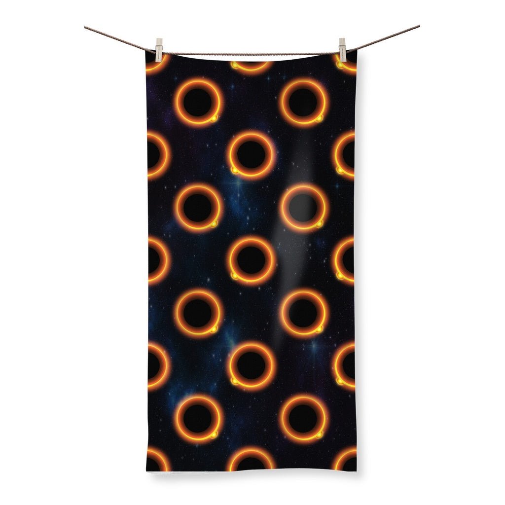 65 MCMLXV Black Solar Eclipse Polka Dot Pattern Towel - 65mcmlxv