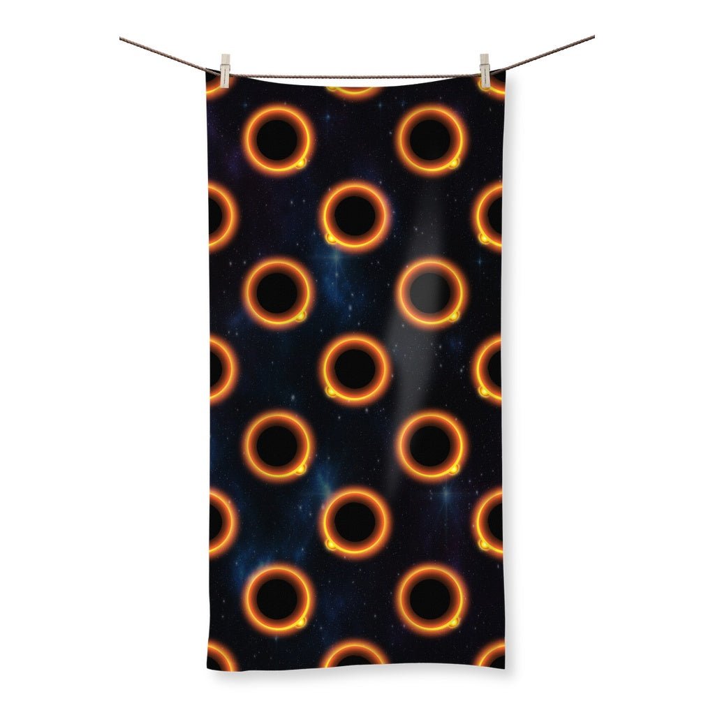 65 MCMLXV Black Solar Eclipse Polka Dot Pattern Towel - 65mcmlxv