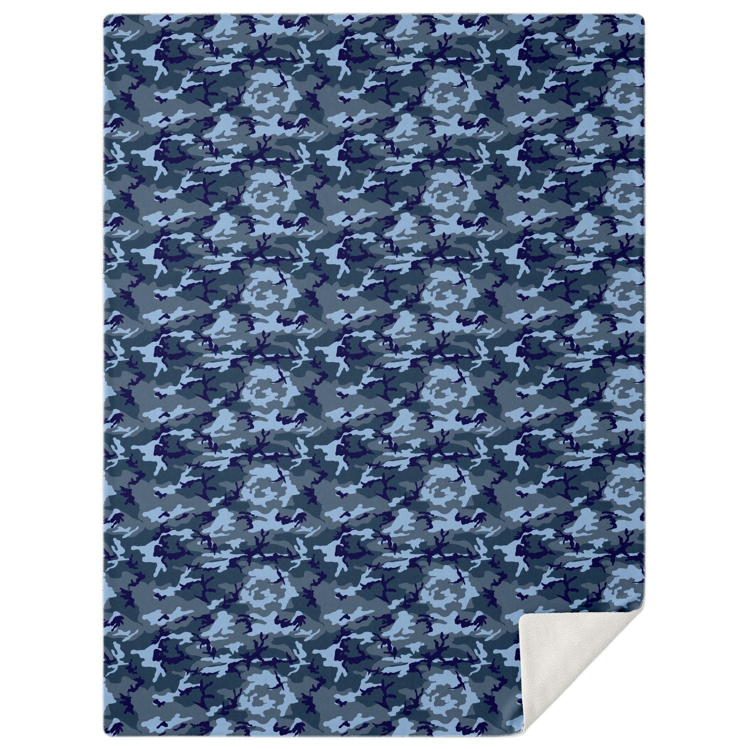 65 MCMLXV Blue Camouflage Print Microfleece Blanket - 65mcmlxv