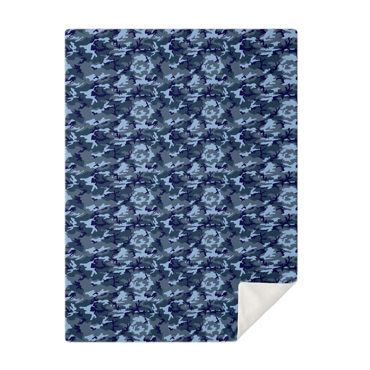 65 MCMLXV Blue Camouflage Print Microfleece Blanket - 65mcmlxv