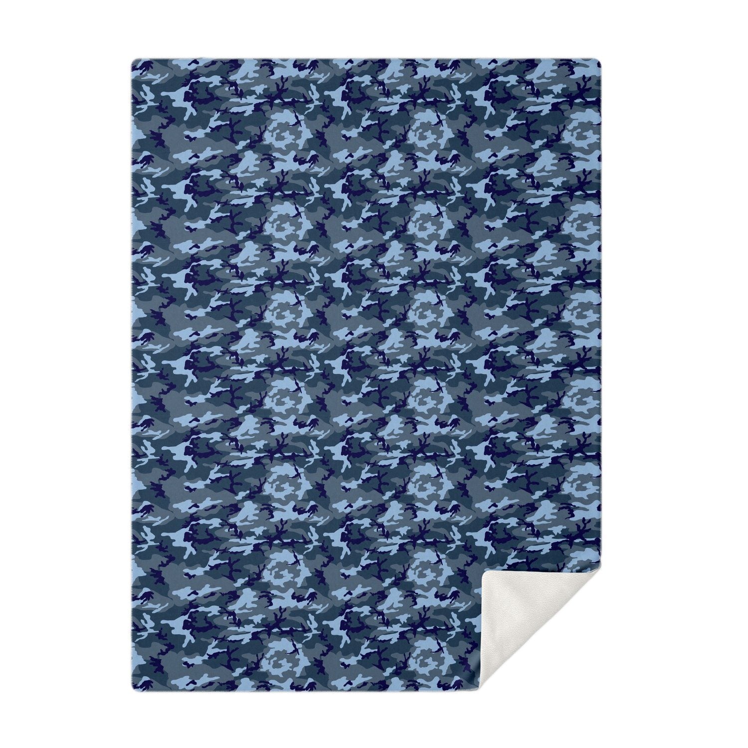 65 MCMLXV Blue Camouflage Print Microfleece Blanket - 65mcmlxv