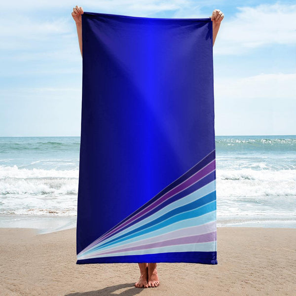 65 MCMLXV Blue Streaks of Light Beach Towel - 65mcmlxv