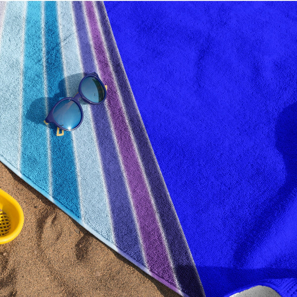 65 MCMLXV Blue Streaks of Light Beach Towel - 65mcmlxv