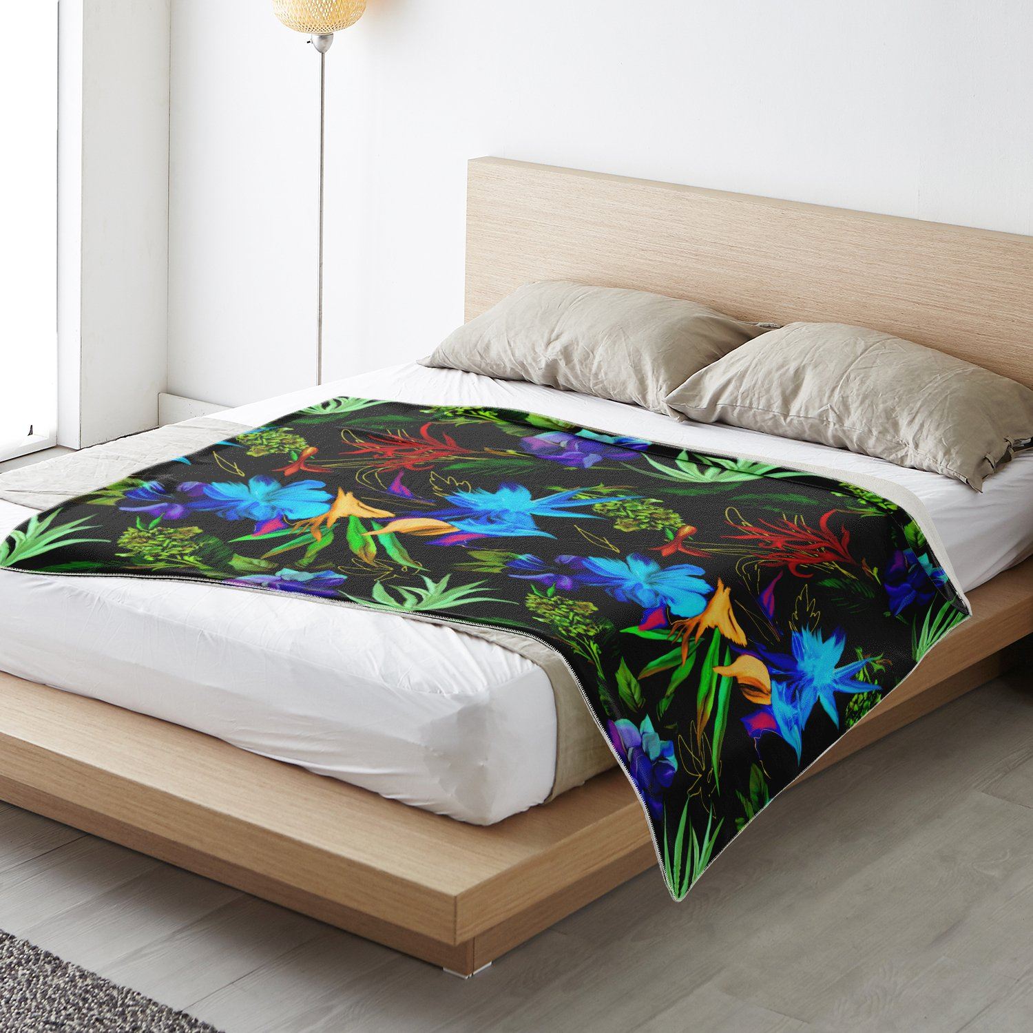 65 MCMLXV Exotic Tropical Print Microfleece Blanket - 65mcmlxv