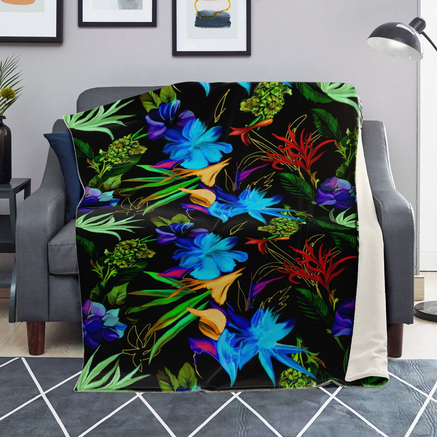 65 MCMLXV Exotic Tropical Print Microfleece Blanket - 65mcmlxv