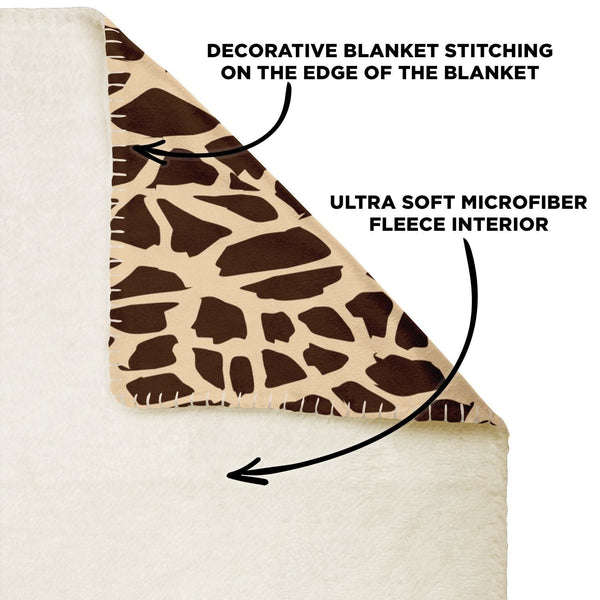 65 MCMLXV Giraffe Print Microfleece Blanket - 65mcmlxv