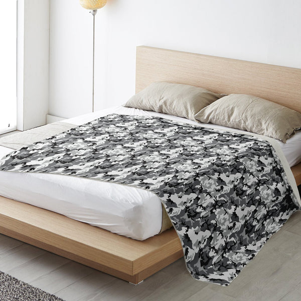 65 MCMLXV Grey Camouflage Print Microfleece Blanket - 65mcmlxv