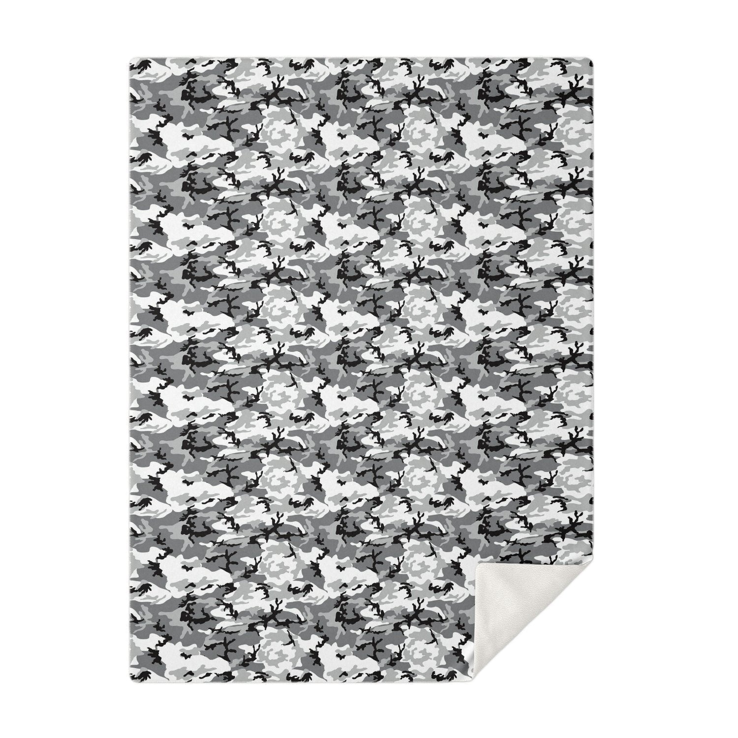 65 MCMLXV Grey Camouflage Print Microfleece Blanket - 65mcmlxv