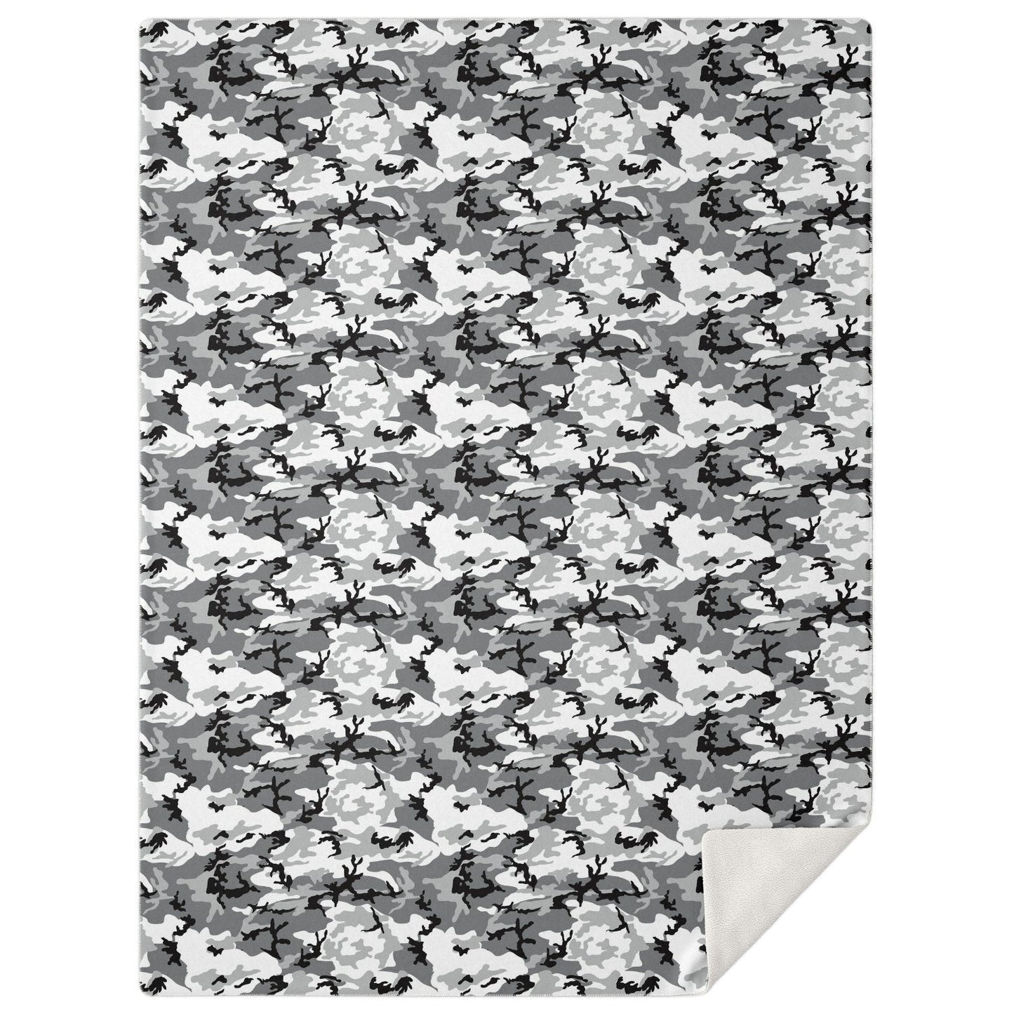 65 MCMLXV Grey Camouflage Print Microfleece Blanket - 65mcmlxv