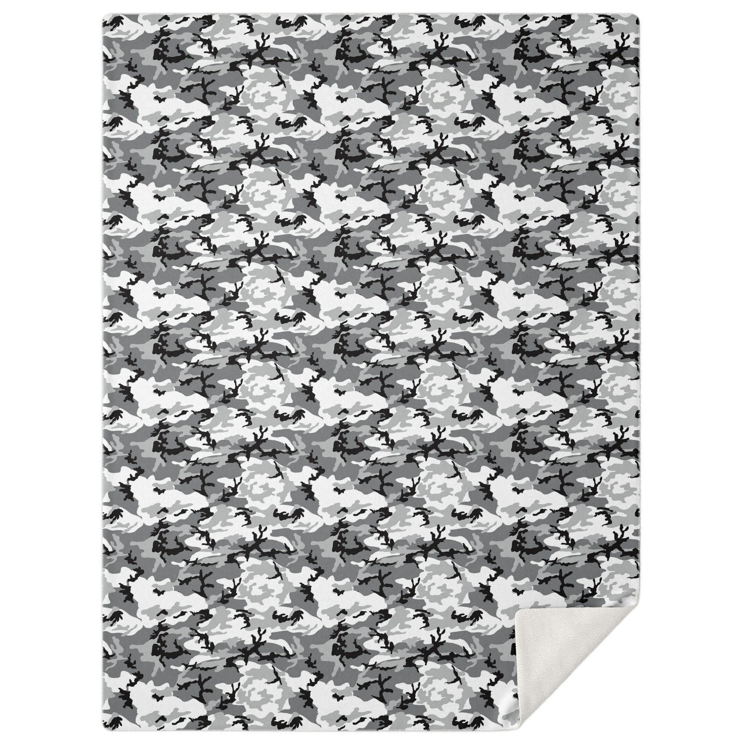 65 MCMLXV Grey Camouflage Print Microfleece Blanket - 65mcmlxv